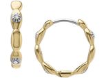 Paar Creolen Fossil "Schmuck Edelstahl Ohrringe Sutton Magisches Auge Evil Eye", Gold (Gelbgoldfarben, Edelstahlfarben, Kristallweiß, Kristallweiß), Ohrringe, Damen, 17Mm, Edelstahl, Mit Glasstein