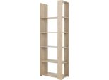 BüCherregal Gami "Straw", Beige (Kestina Nature Nachbildung), B:62Cm H:175Cm T:33Cm, Holzwerkstoff, Regale, BüCherregal, BüCherregal Mit 5 RegalböDen
