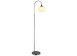 Globo Lighting Stehlampe "Maxy", Schwarz, Chrom, 1 Stk., Leuchten, Stehleuchte/Glas Klar/Acrylkristalle/Wohnzimmer/Schlafzimmer, Stehlampe