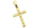 Kreuzanhänger FIRETTI Schmuck Geschenk Gold 333 Halsschmuck Anhänger für Halskette Kreuz, gold (gelbgoldfarben), Schmuckanhänger, Damen, Gelbgold 333, 0,85 g