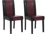 Set Di 2 Sedie Per Sala Da Pranzo Sedia Da Cucina Littau ~ Pelle Finta, Nero-Rosso, Gambe Scure