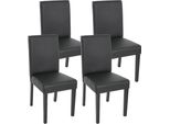 Set Di 4 Sedie Per Sala Da Pranzo Sedia Da Cucina Littau ~ Pelle Finta, Nero Opaco, Gambe Scure