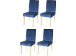 Set Di 4 Sedie Per Sala Da Pranzo Sedia Da Cucina Littau, Velluto ® ~ Blu Petrolio, Gambe Leggere