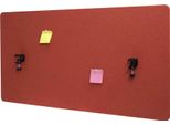 Divisorio Acustico Per Scrivania HWC-G75, Bacheca Per Scrivania Con Schermo Per La Privacy, A Doppia Parete In Tessuto/Tessuto ~ 60X120Cm Marrone