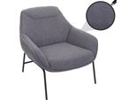 Poltrona Lounge HWC-J77, Poltrona Cocktail, Tessuto Bouclé Metallo ~ Grigio Scuro
