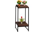 Tavolo Da Fiori HWC-K71, Scaffale Per Fiori, Scaffale Per Piante, Metallo Mdf Mvg ~ Marrone Scuro, 82Cm