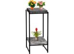 Tavolo Da Fiori HWC-K71, Scaffale Per Fiori, Scaffale Per Piante, Metallo Mdf Mvg ~ Grigio Scuro, 82Cm