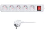 Solight Cavo Di Prolunga Bianco, Interruttore, 5 Prese, 2 M PP51