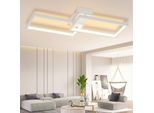 Zmh Led Plafoniera Soffitto Soggiorno - Moderna 80CM Lampada Soggiorno Bianco Dimmerabile Con Telecomando 48W Lampada Camera Da Letto Rettangolo Design Metallo Per Camera Da Letto Camera Dei Bambini Cucine