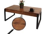Tavolino HWC-L53, Tavolo Da Salotto Tavolino Da Divano, Metallo 43X110X64Cm ~ Rovere Selvatico Scuro