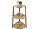 Scaffale Angolare HWC-K44, Scaffale In Piedi Scaffale Da Soggiorno, 3 Ripiani, 80X37X37Cm Mdf In Paulownia ~ Marrone Naturale