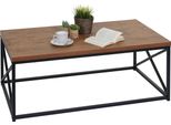 Tavolino HWC-A27, Tavolino Da Salotto Tavolino Da Divano, Struttura In Metallo 3D 44X110X60Cm, Aspetto Rovere Selvatico