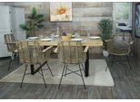 Set Di 6 Sedie Da Pranzo HWC-M29, Sedia Da Cucina In Vimini Sedia In Rattan Con Braccioli, Kubu Rattan Legno Metallo