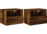 Pensili Tv 2 Pz. Rovere Fumé 40X30X30 Cm Materiale A Base Di Legno