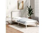 The Living Store Letto In Legno Massiccio Di Pino Bianco 90X200 Cm