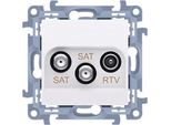 RTV-SAT-SAT Presa D'antenna Bianca Simon 10 CASK2.01/11 Contatto-Simon