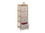 Relaxdays Cassettiera Stretta Con 4 Cassetti