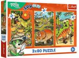Puzzle 3X80 Trefliki Nel Mondo Dei Dinosauri 34888