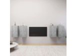The Living Store Mobili Tv 4 Pz. Grigio Cemento 30,5X30X60 Cm Materiale A Base Di Legno