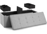 Panca Blumtal Con Spazio Di Archiviazione + 2 Scatole Extra - Panca Con Spazio Di Archiviazione 110X38X38 Cm - Cassapanca Con Spazio Di Archiviazione Grigio Chiaro