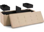 Panca Blumtal Con Spazio Di Archiviazione + 2 Scatole Extra - Panca Con Spazio Di Archiviazione 110X38X38 Cm - Cassapanca Con Spazio Di Archiviazione Beige