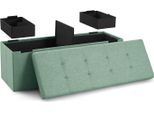 Panca Blumtal Con Contenitore + 2 Scatole Extra - Panca Con Contenitore 110X38X38 Cm - Cassapanca Con Contenitore Turchese