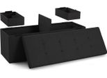Panca Blumtal Con Spazio Di Archiviazione + 2 Scatole Extra - Panca Con Spazio Di Archiviazione 110X38X38 Cm - Cassapanca Con Spazio Di Archiviazione Nero
