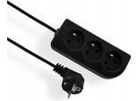 Cavo Di Prolunga Con Messa A Terra, Nero, 3 Prese, 3 M Omy 3X1 Elgotech EPS-303-2