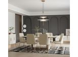 Set Da Pranzo Zona Pranzo Tavolo Da Pranzo Sedie Tavolo 7 Pezzi Beige Sala Da Pranzo Moderna