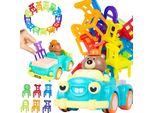Malplay Impilare Veicolo Divertente Camion Giocattolo Con 48 Sedie Orso Autista Da 3 Anni Regalo