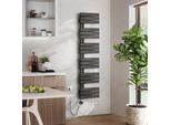 Emke Radiatore Elettrico Da Bagno Con Controllo Tramite App Wi-Fi Termostato Scaldasalviette 1599 X 400 Mm Antracite Portasciugamani 800 W Asciugamani Elettrico