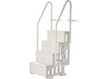 Vevor Scala Per Piscina In Plastica, Portata 180 Kg, Scala Per Piscine Interrate 122-137 Cm, Terrazza, Casa, Interno, Esterno, Bianco