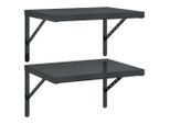 Syfax™ Mensole A Muro 2 Pz 50X40 Cm Nero In Acciaio Inossidabile