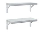 Syfax™ Mensole A Muro 2 Pz 50X23,5 Cm Argento In Acciaio Inossidabile