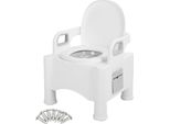 Toilette Notturna Mobile, Regolabile In Altezza, Toilette Portatile Per Donne In Gravidanza, Per Anziani, Bianca