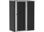 Capanno Per Attrezzi Casetta Da Giardino Casetta Per Attrezzi Con Porta Da Esterno In Acciaio Grigio Scuro 142 X 84 X 189 Cm