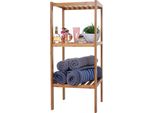 Scaffale Da Bagno HWC-B18, Scaffale Per Mobile Da Bagno, Bambù ~ 80X34X33Cm