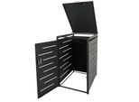 Xl 1 Cestino/2 Cestini HWC-E83, Contenitore Per Rifiuti, Espandibile 116X71X98Cm ~ Antracite, Acciaio 39Kg