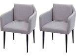 Set Di 2 Sedie Per Sala Da Pranzo HWC-H93, Sedia Da Cucina Poltrona Sedia ~ Tessuto/Tessuto Grigio Chiaro