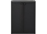 Vidaxl Mobile Da Giardino Nero 65X45X88 Cm Pp Look Rattan