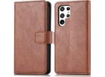 Imoshion Cover Per Cellulare Per Samsung Galaxy S22 Ultra - Flip Cover Libreria Flip - Marrone