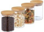 Relaxdays Set Di 4 Barattoli Con Coperchio 750 Ml