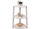 Scaffale Angolare HWC-K44, Scaffale In Piedi Da Soggiorno, 3 Ripiani, 80X37X37Cm Mdf In Paulownia ~ Bianco Shabby