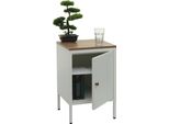 Comodino HWC-L84, Comodino Cassettiera Mobile Laterale, Metallo 63X40X40Cm, Rivestito In Melaminico ~ Bianco