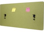 Divisorio Acustico Per Scrivania HWC-G75, Bacheca Per Scrivania Con Schermo Per La Privacy, A Doppia Parete In Tessuto/Tessuto ~ 60X120Cm Verde