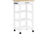 Carrello Da Cucina Monza 48X40X90 Cm In Legno Massiccio Di Pino