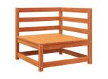 Divano Angolare Da Giardino Marrone Cera 70X70X67 Cm In Legno Di Pino Massiccio