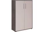 Dmora Armadio Multiuso 2 Ante Angie 33.5X118H Cm Grigio Cemento, 2 Ante 3 Vani
