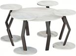 Tavolo Da Pranzo In Legno Bianco Dal Design Moderno Con Tavolini Laterali