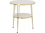 Tavolino In Metallo Beige Moderno Ed Elegante